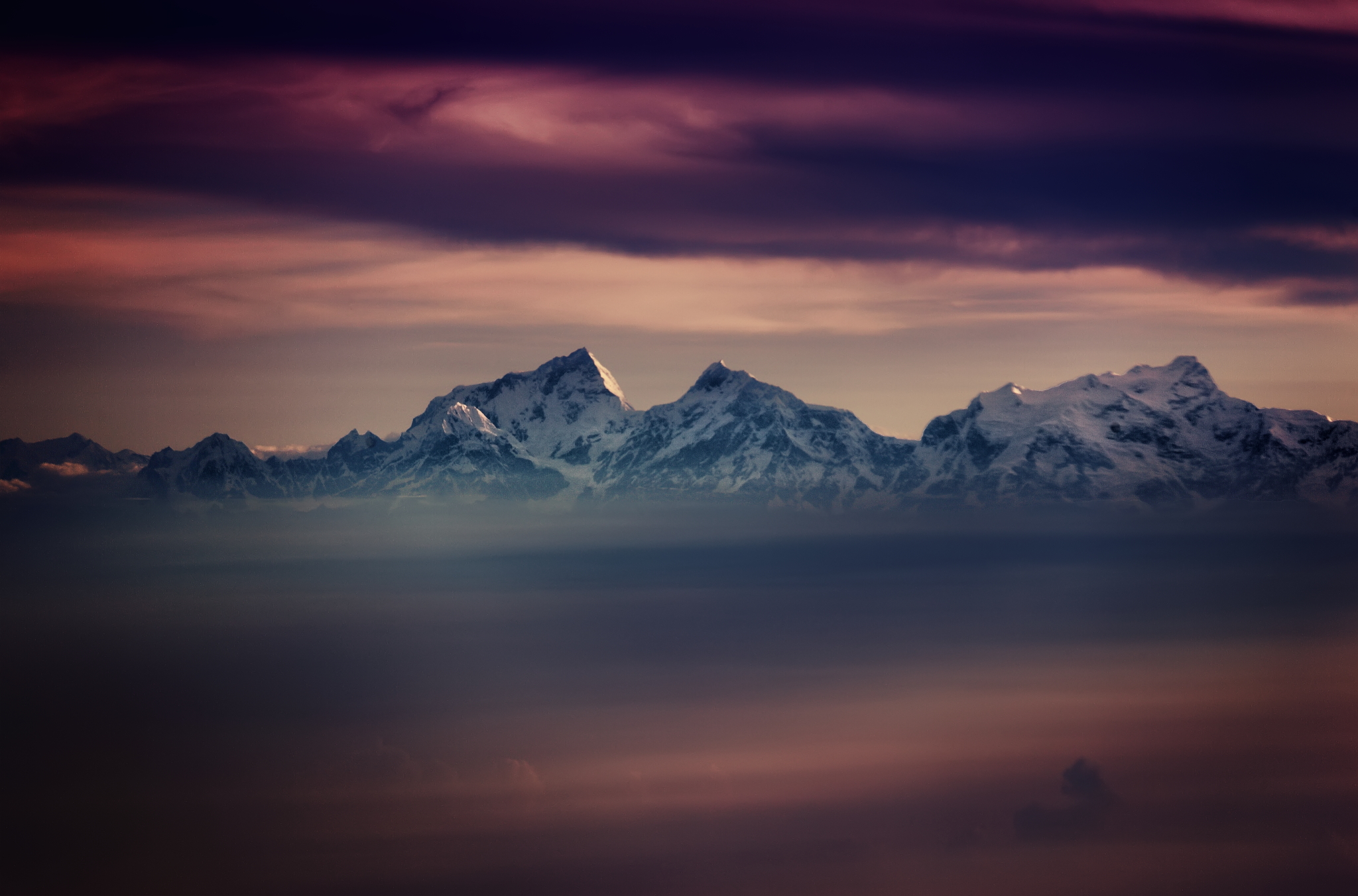 Himalayas at sunset...