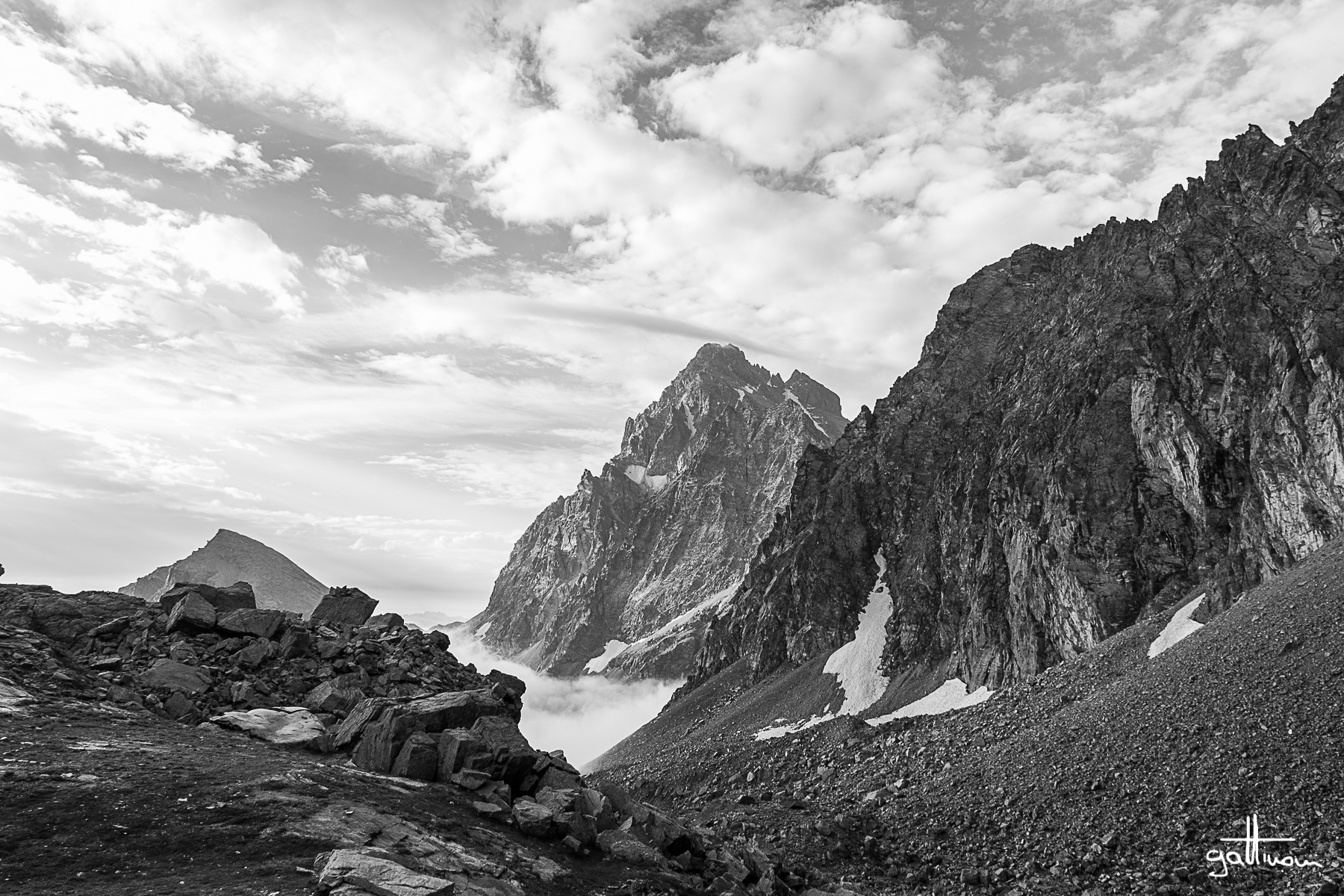 Monviso in black and white...