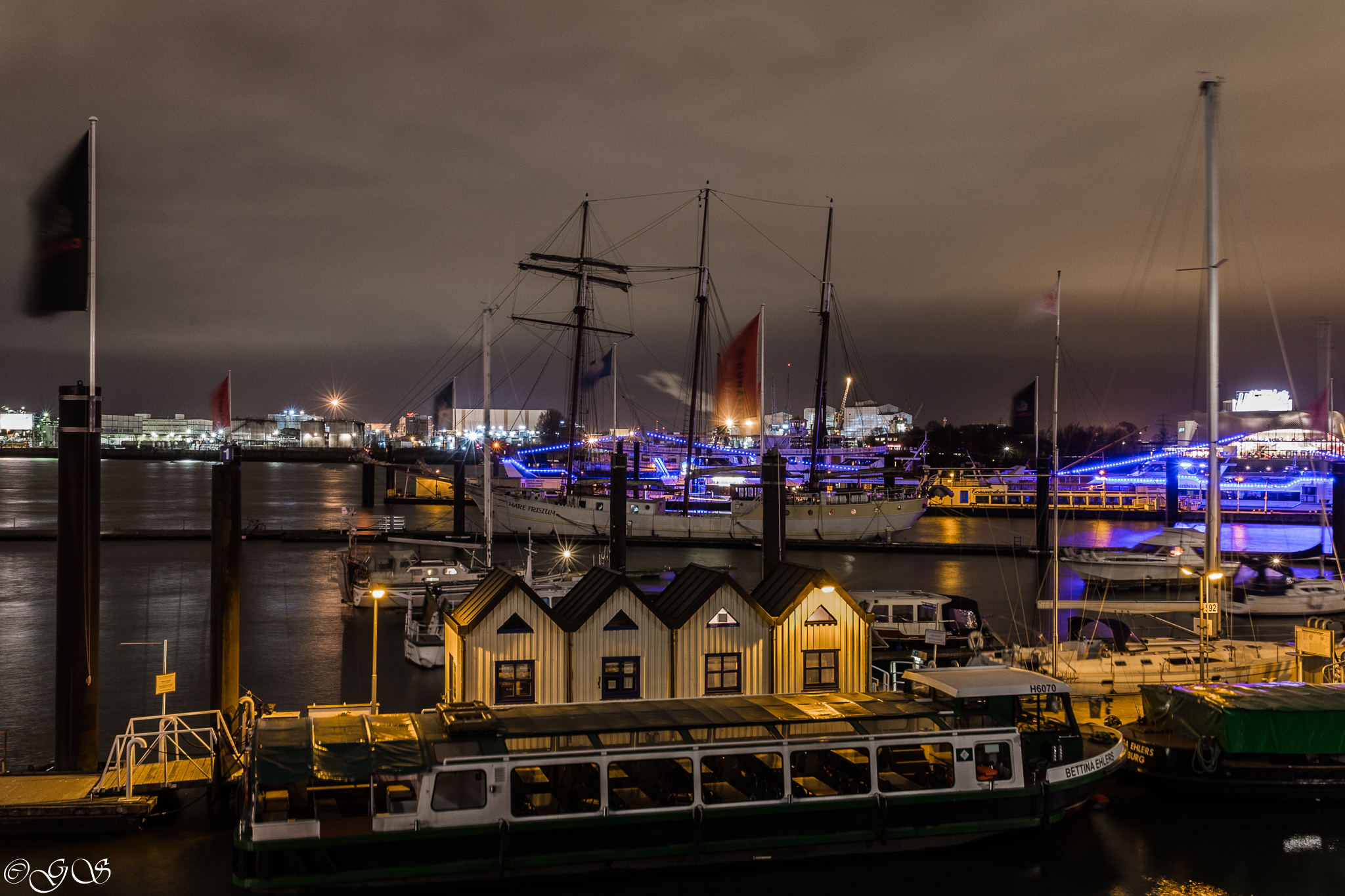 View of the port of Hamburg...