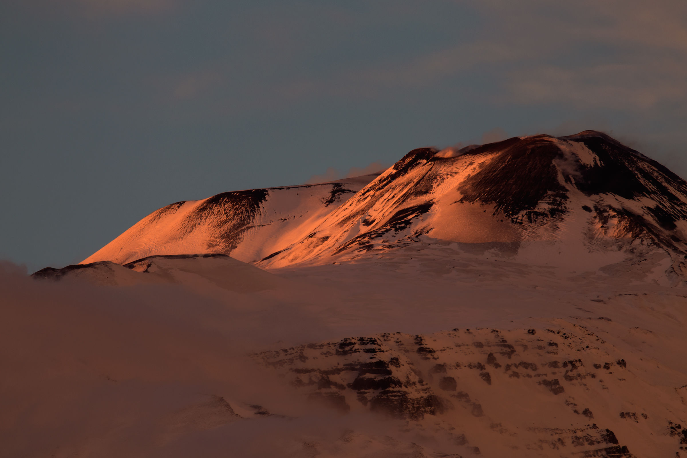 Etna at sunset Craters sommatali...