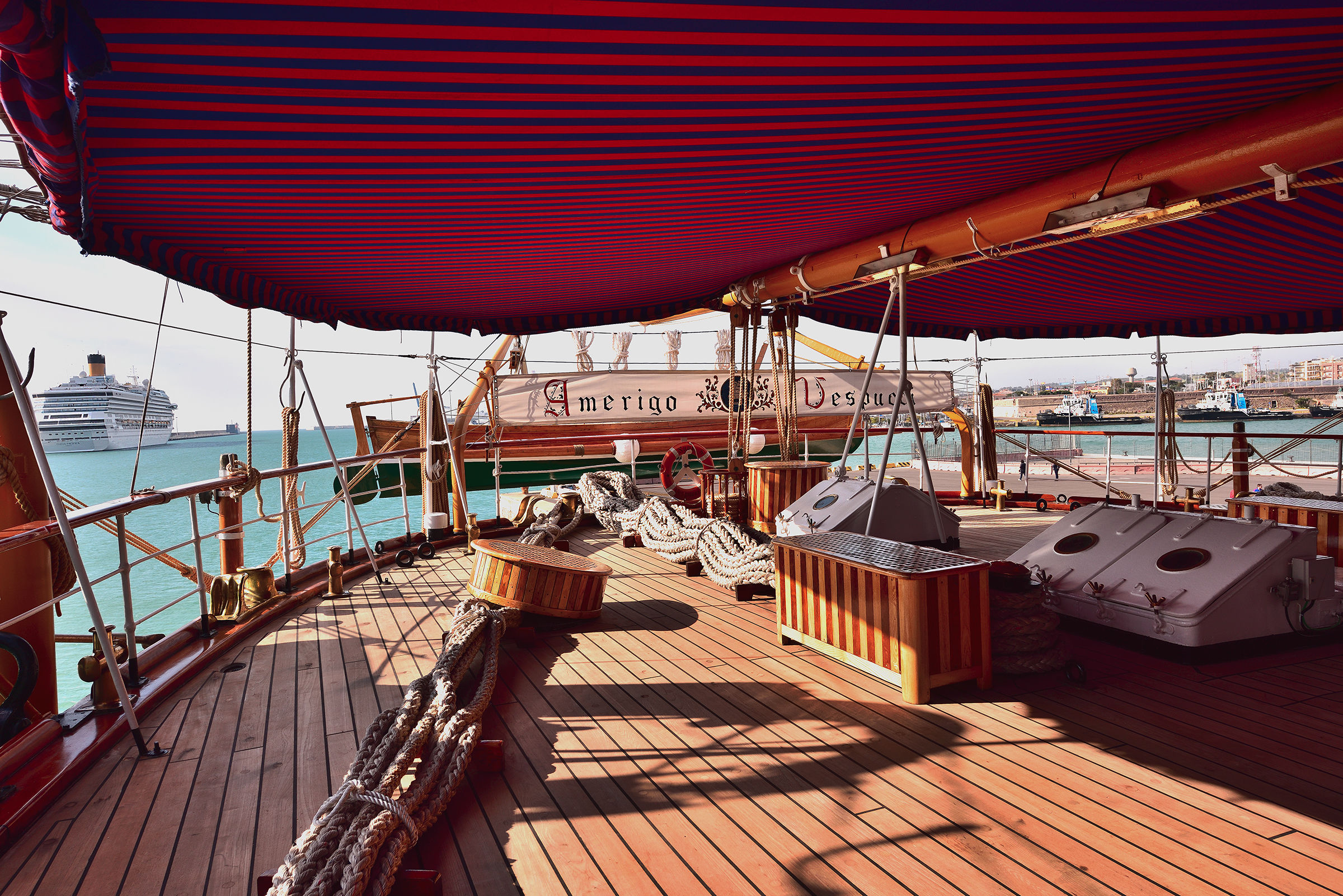 The aft deck...