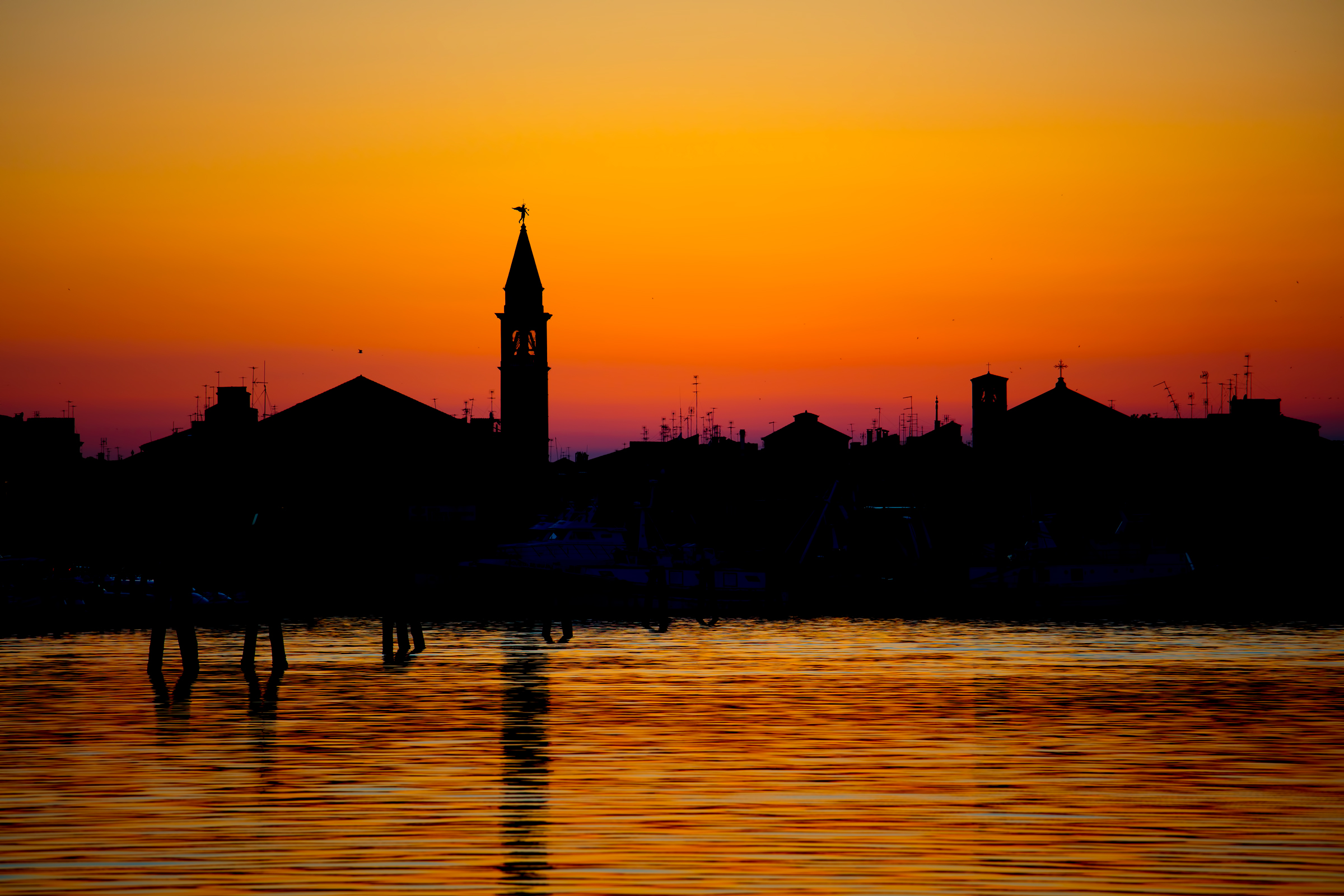 Profile of Chioggia at sunset...
