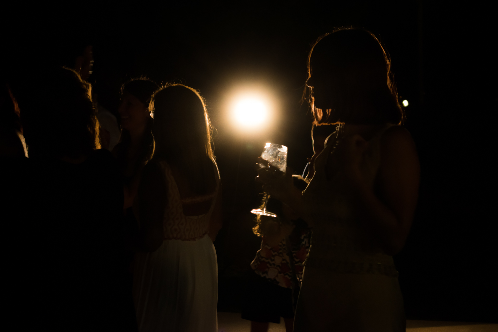 Silhouettes in party...