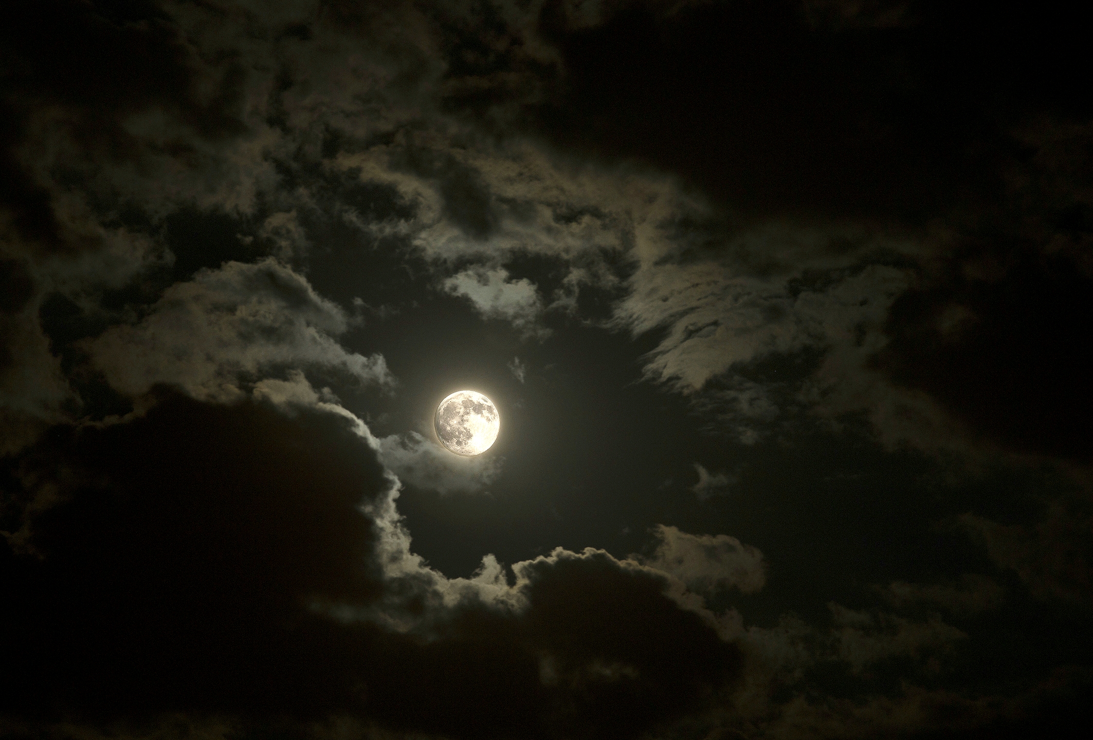 Moon in the clouds...