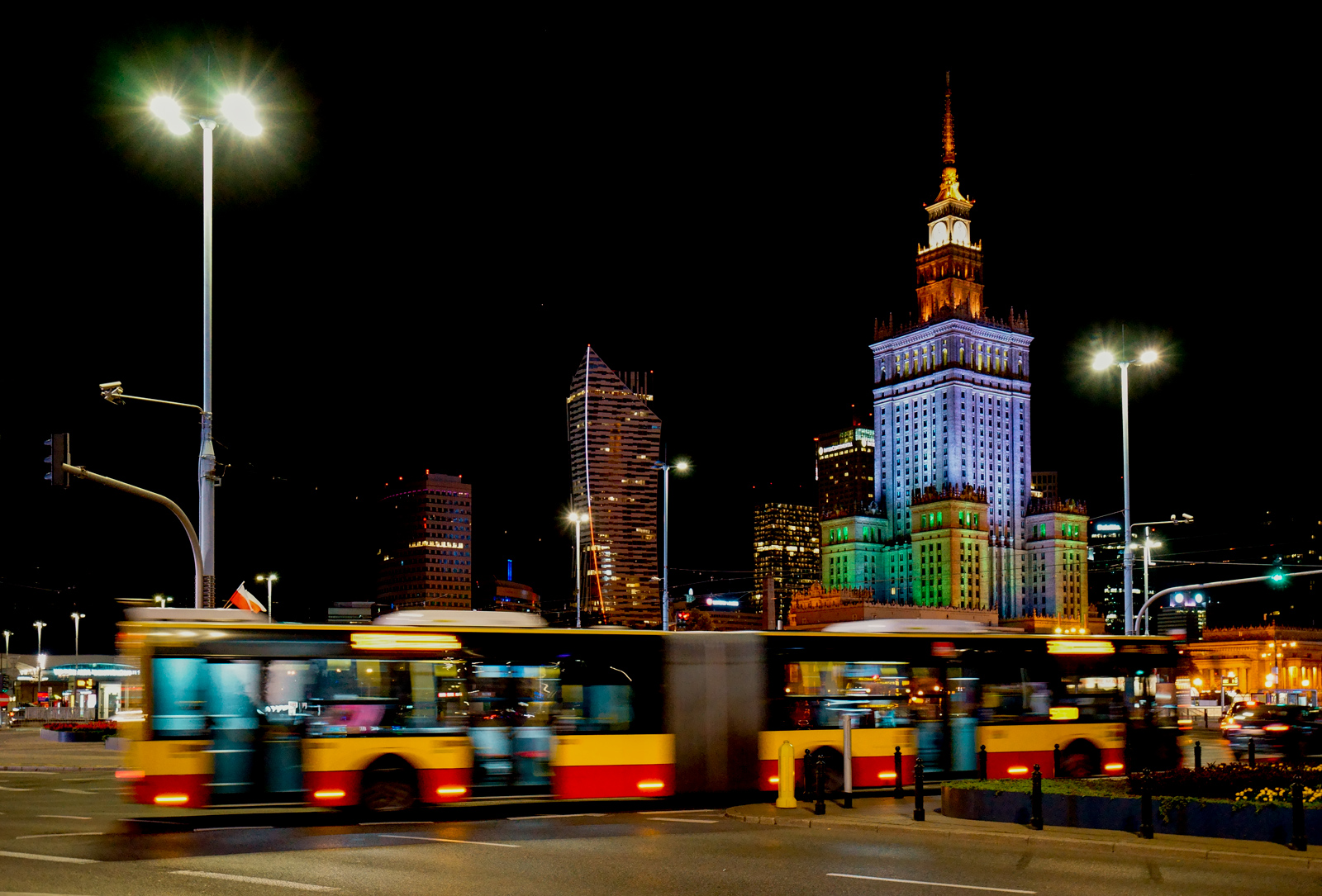 Warsaw by night...