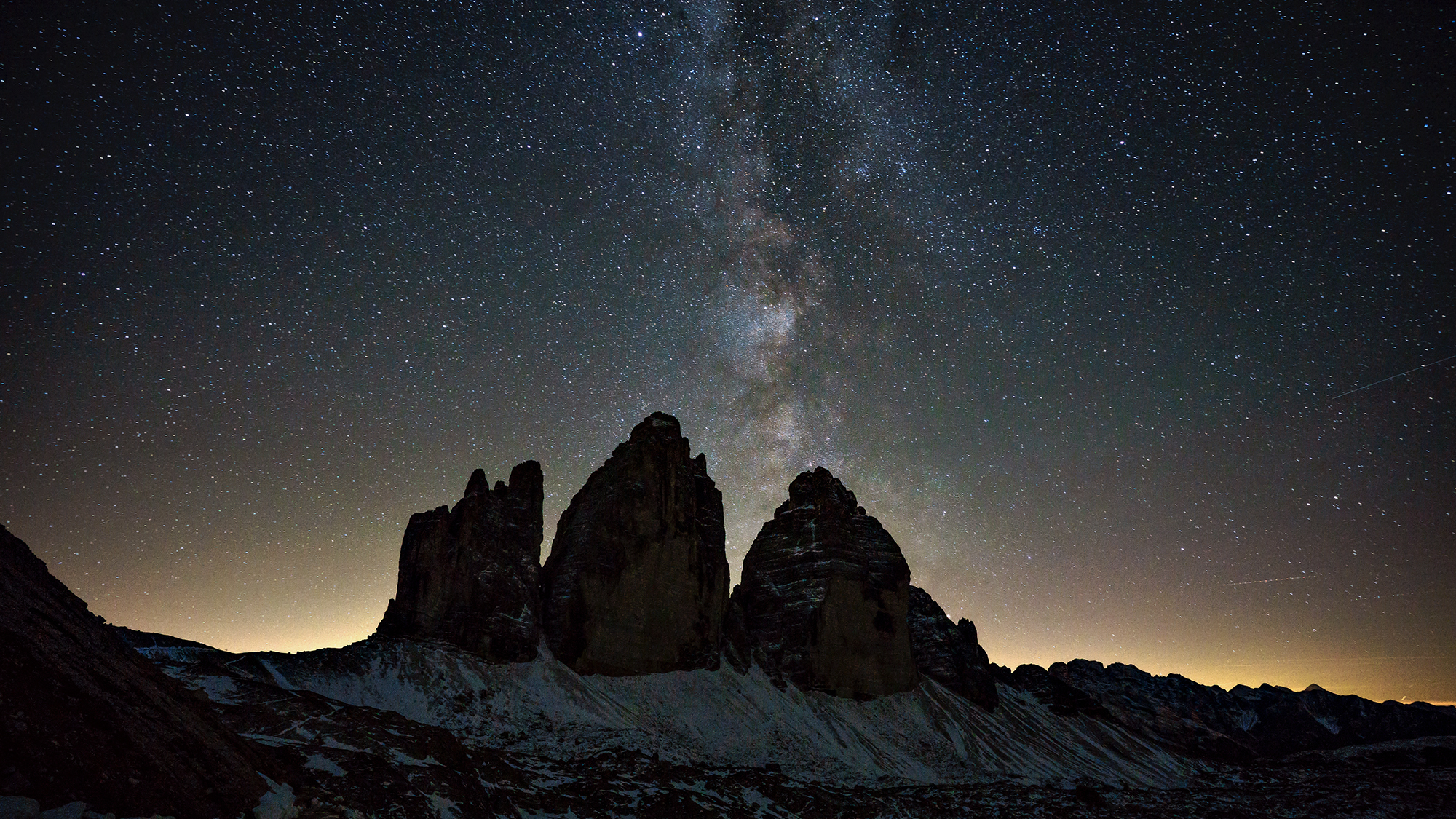 Three Peaks of Lavaredo with Milky Way...