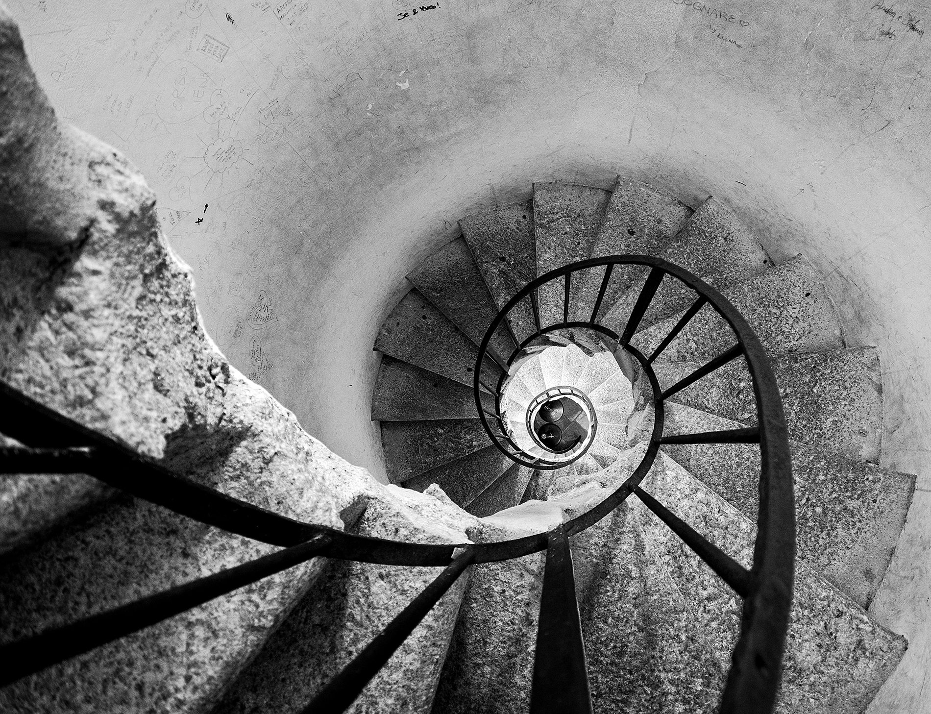 Spiral staircases. Basilica of Superga Torino...