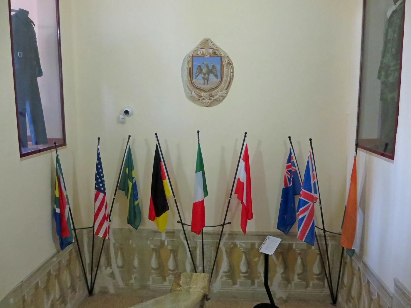 Flags at the entrance...