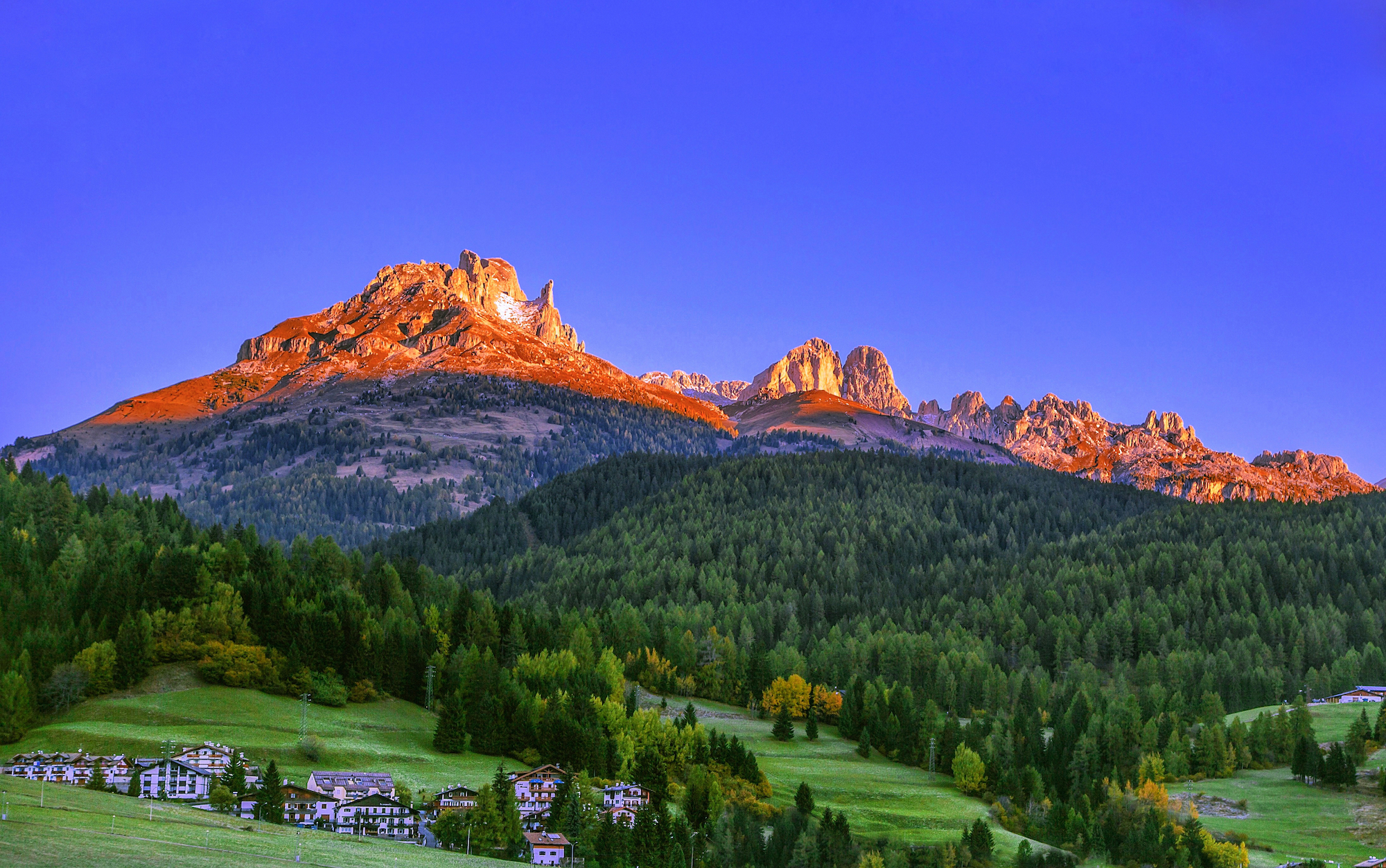 Peaks of Soraga Dolomites...