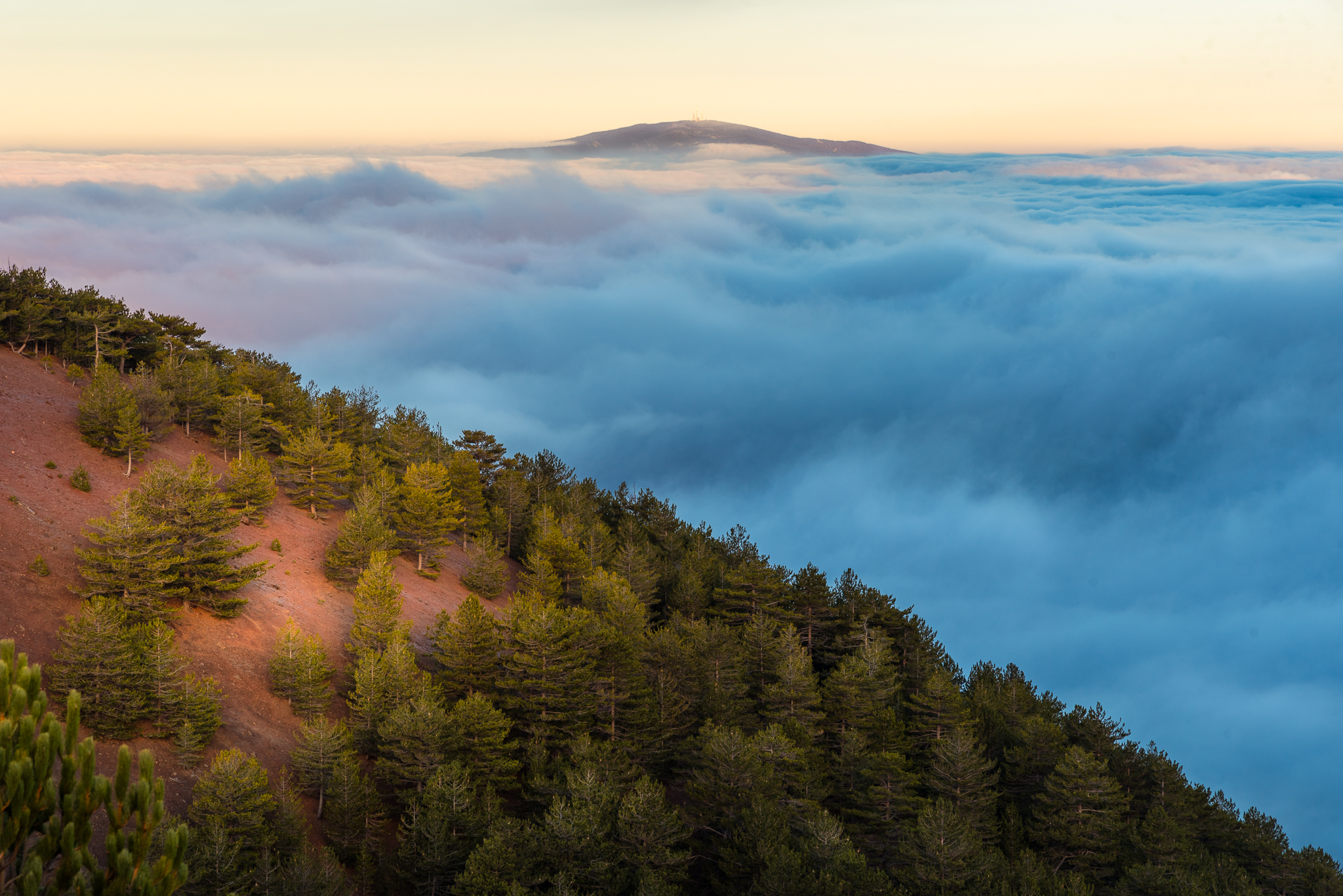 Above a carpet of clouds...