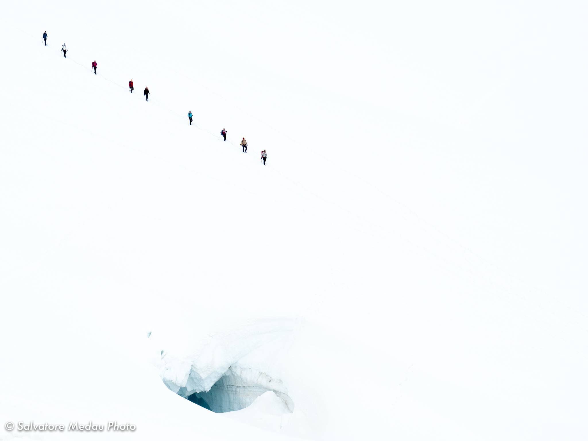 Alpinisti sul Glacier du Geant...