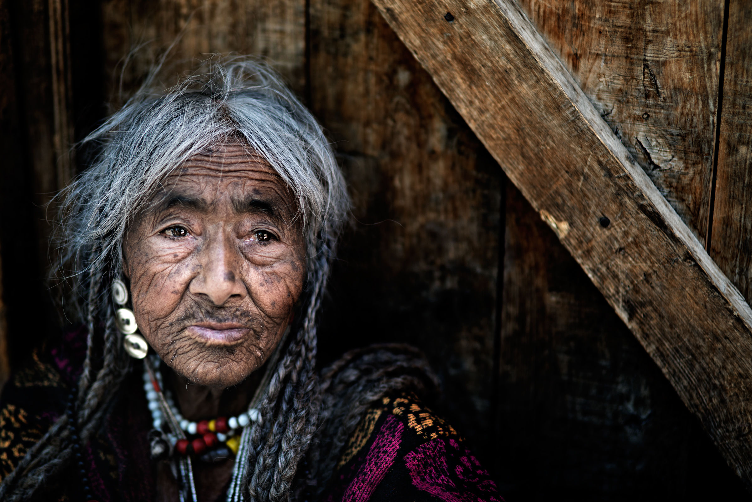 Ladakh. Old Aryan Indian Ethnicity woman...