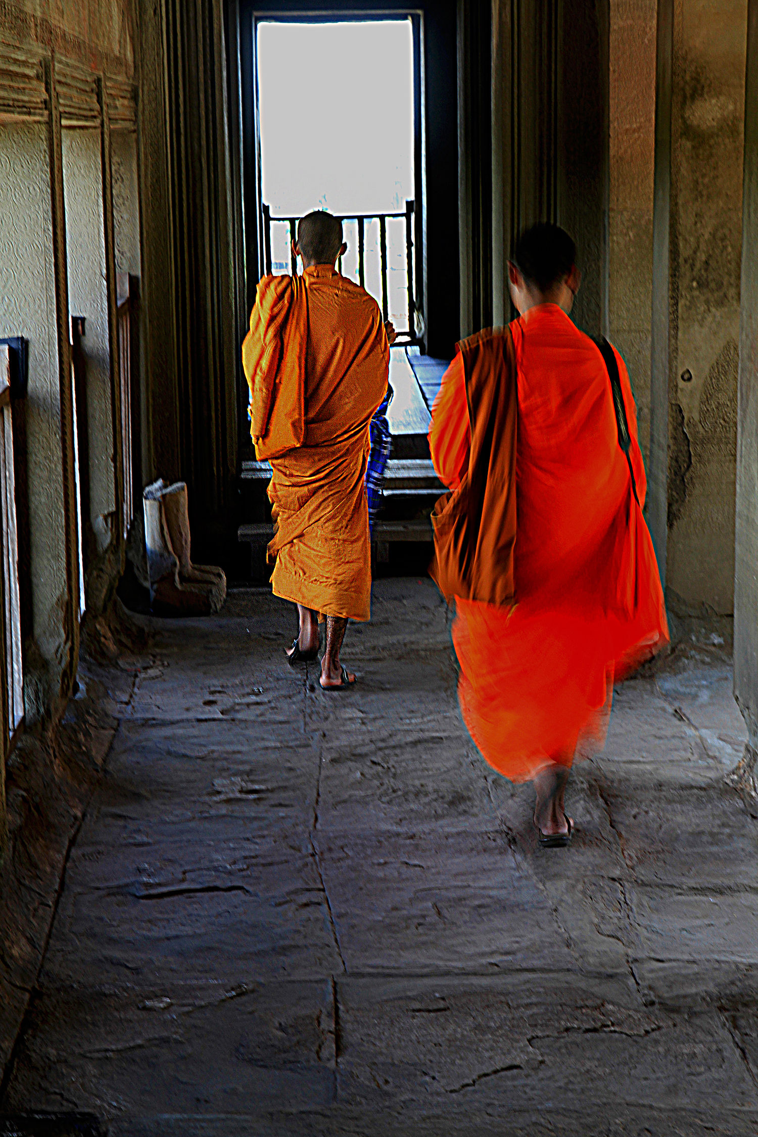 monaci ai templi di Angkor...