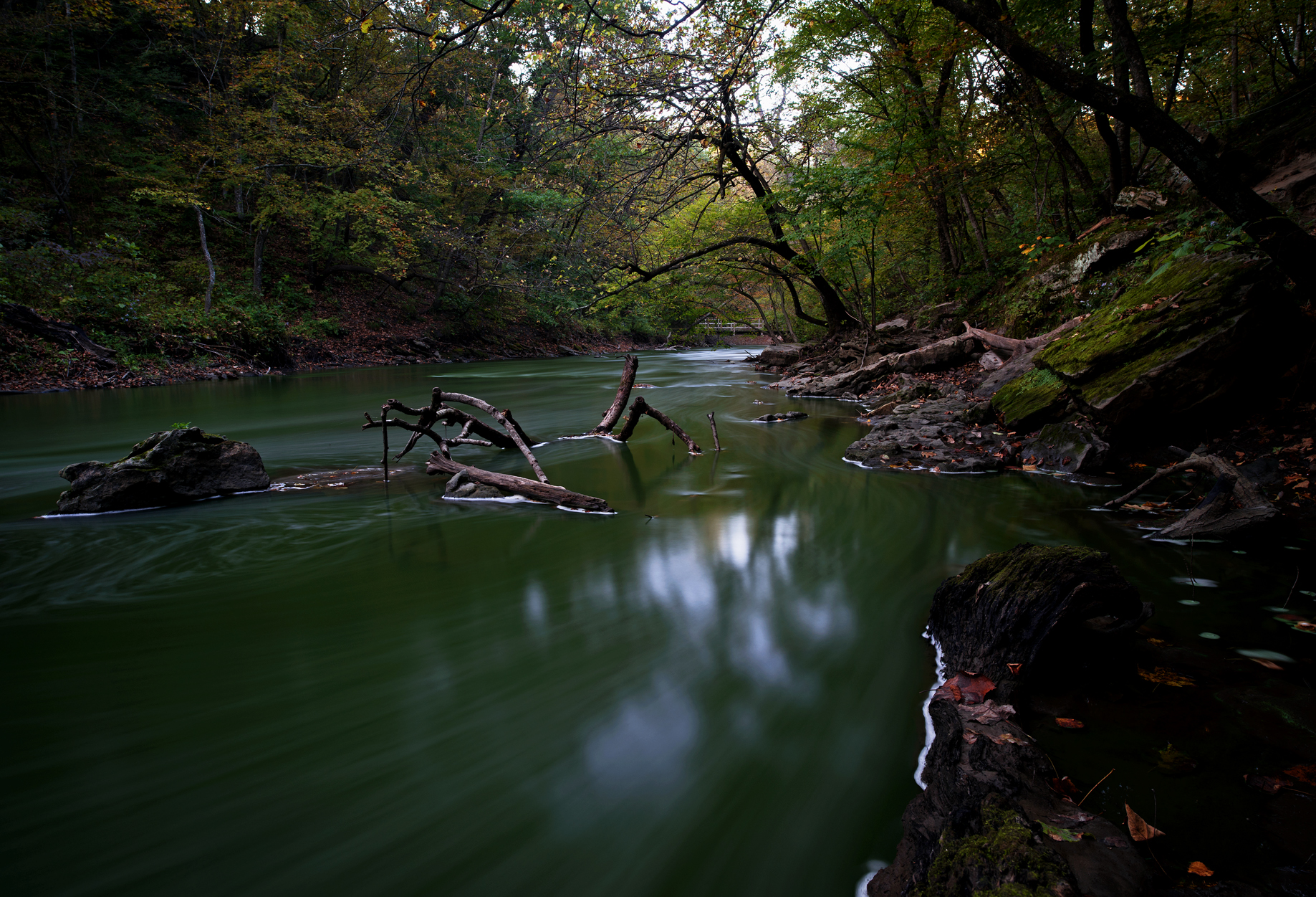 Minneopa Creek colorato verde...